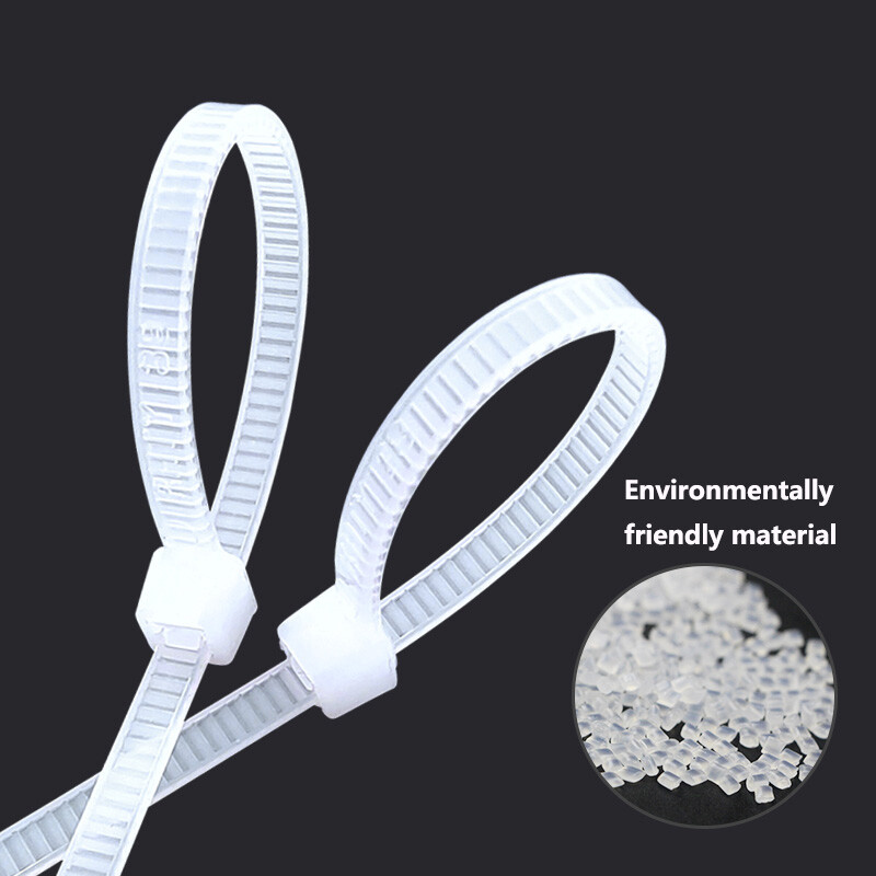 2.5mm Width Nylon Plastic Cable Ties Zip Tie Wraps Strong All Sizes White/Black