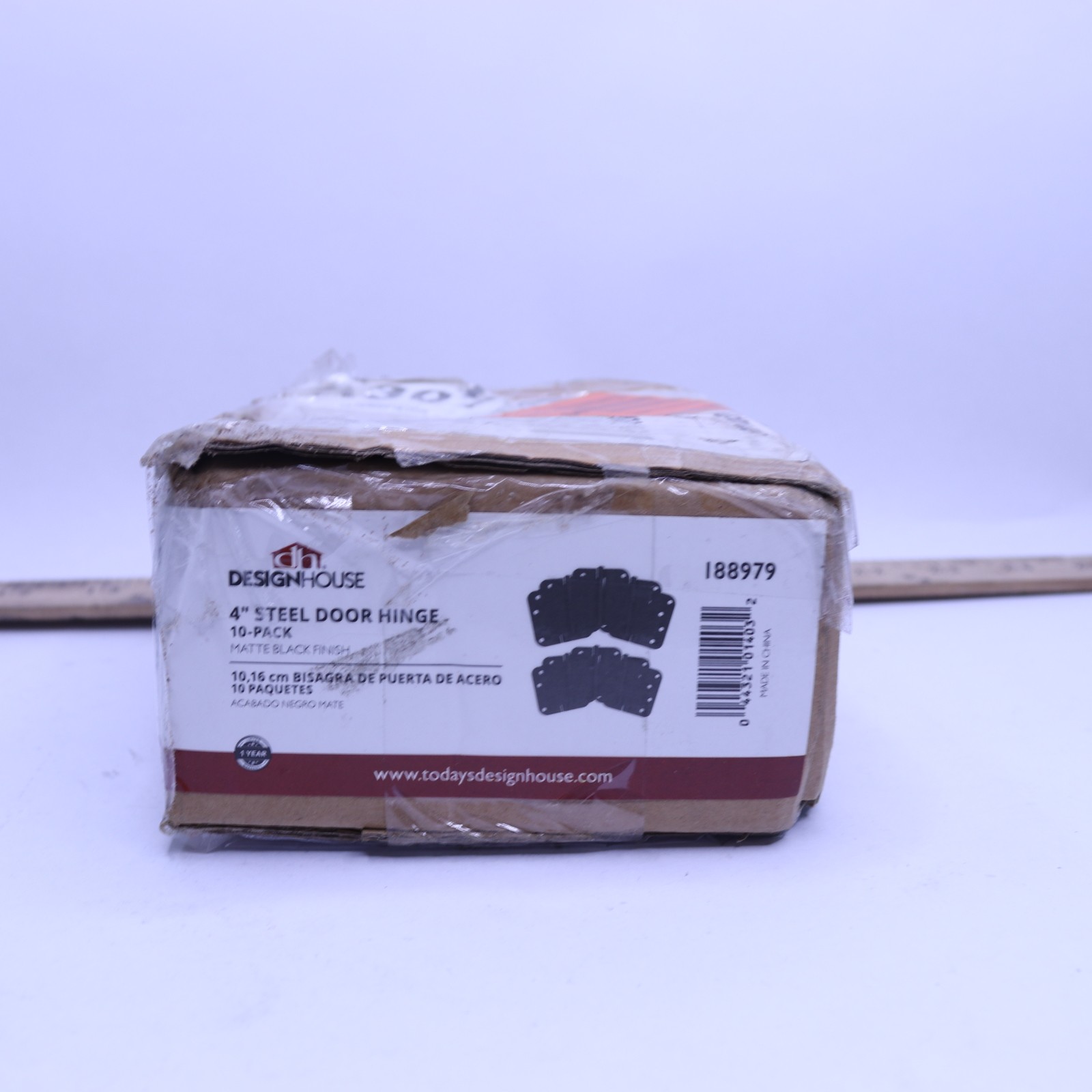 (10-Pk) Design House Door Hinges Matte Black Steel 4 x 4 x 5/8 Radius 188979