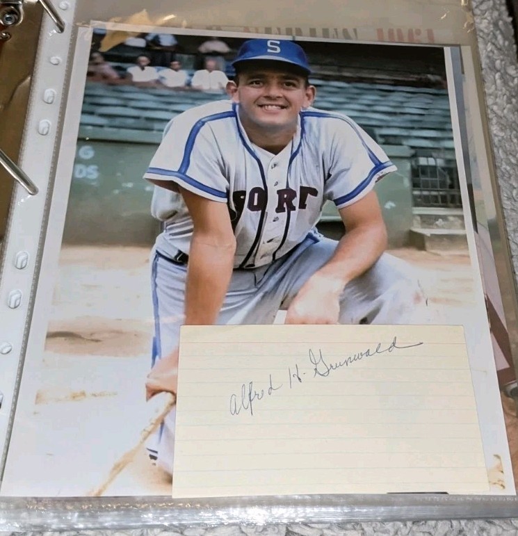 Al Grunwald Shreveport Sports Signed Cut With 8x10 Photo W/Our COA