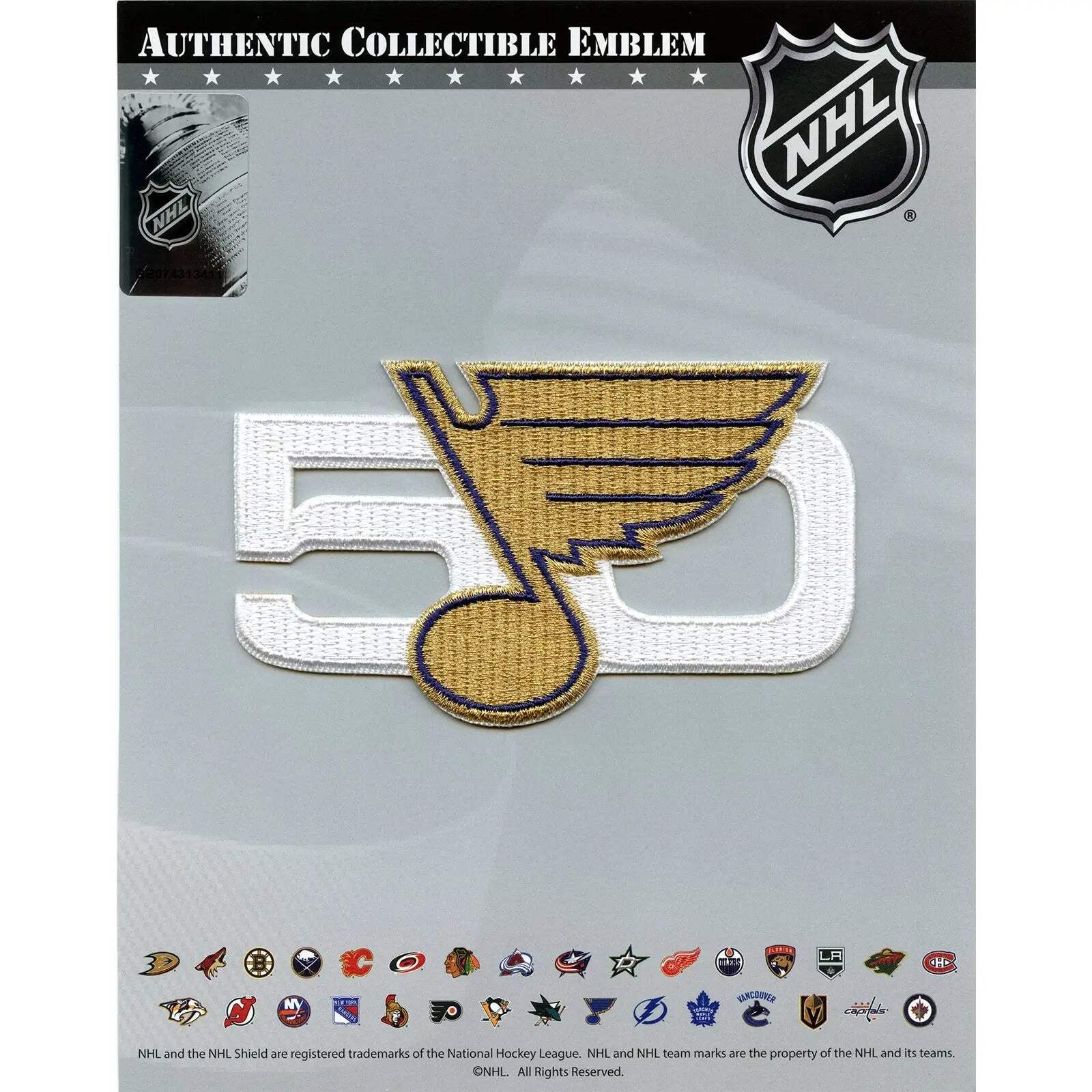 2017 NHL St. Louis Blues 50th Anniversary Official Hockey Jersey Patch Season