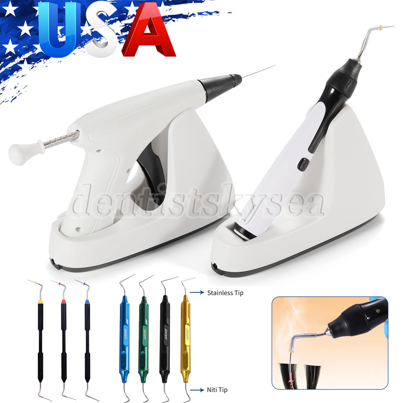Dental Endo Obturation Heated Pen System/ Endo Condenser Gutta Percha Tips UPS