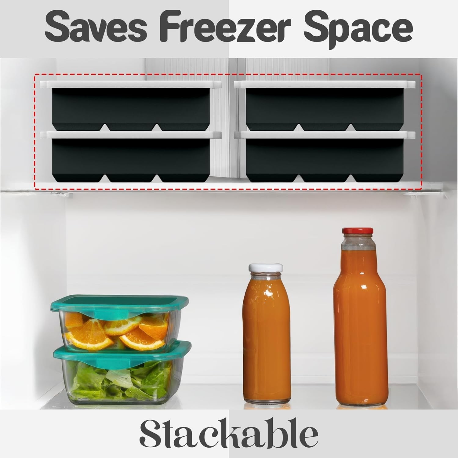 Large Silicone Ice Cube Tray 2 Pack Easy Release 2 Big Ice Cubes Cocktail