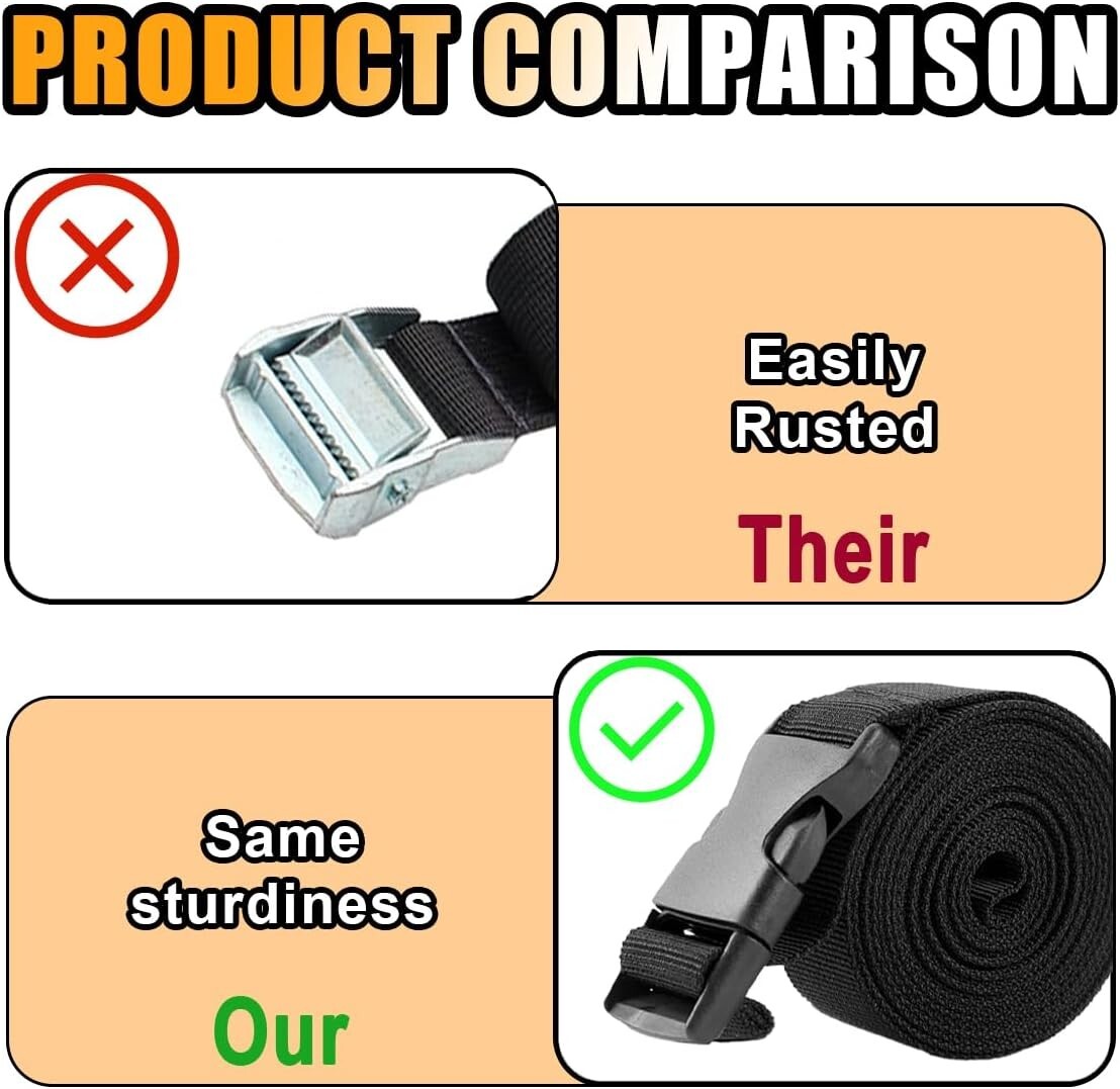 39 Inch Car Battery Tie down Strap, Auto Battery Adjustable Buckle Strap 1/2 Pcs