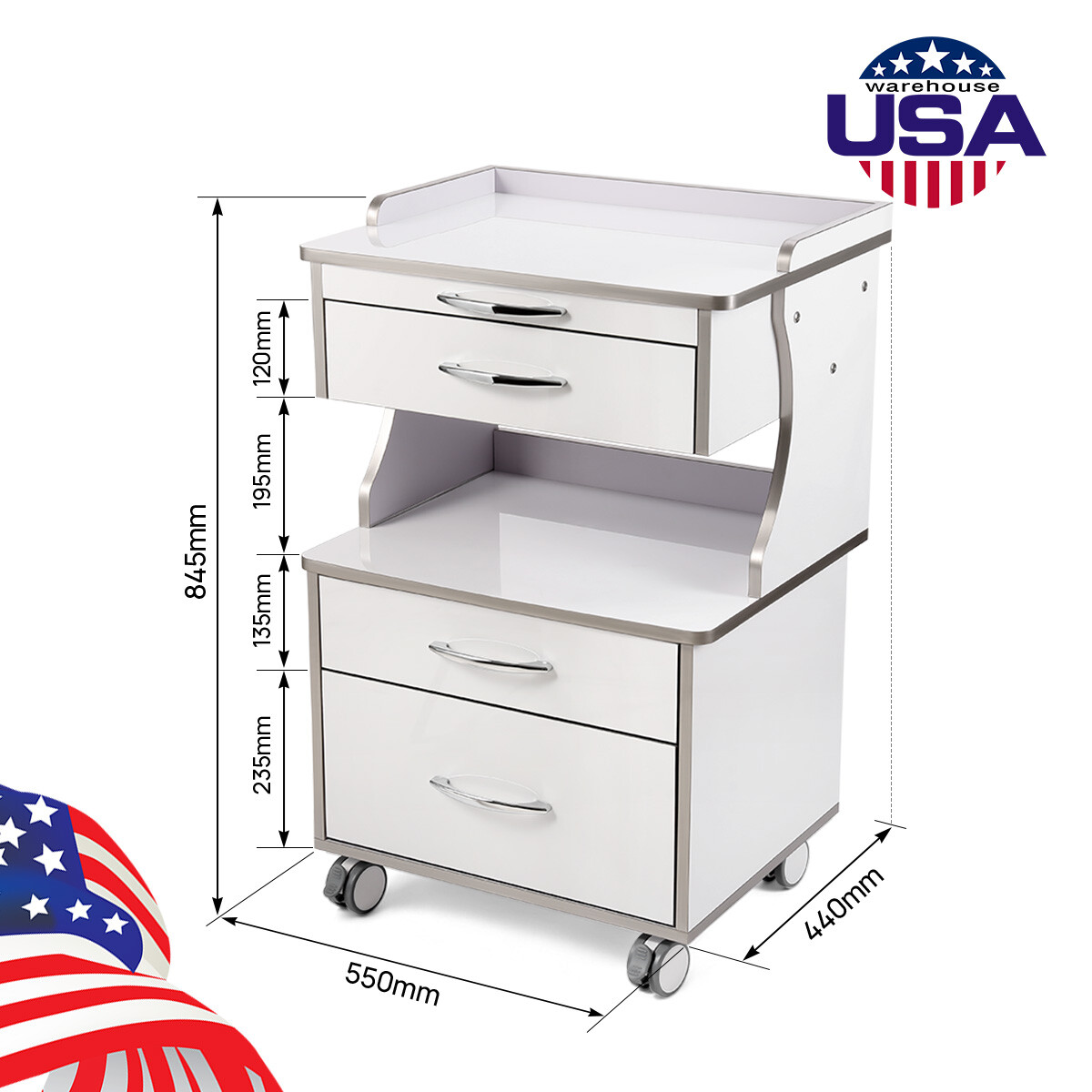 unidad dental Dental Unit Chair Computer Control /Cabinet Trolley Cart+Drawers