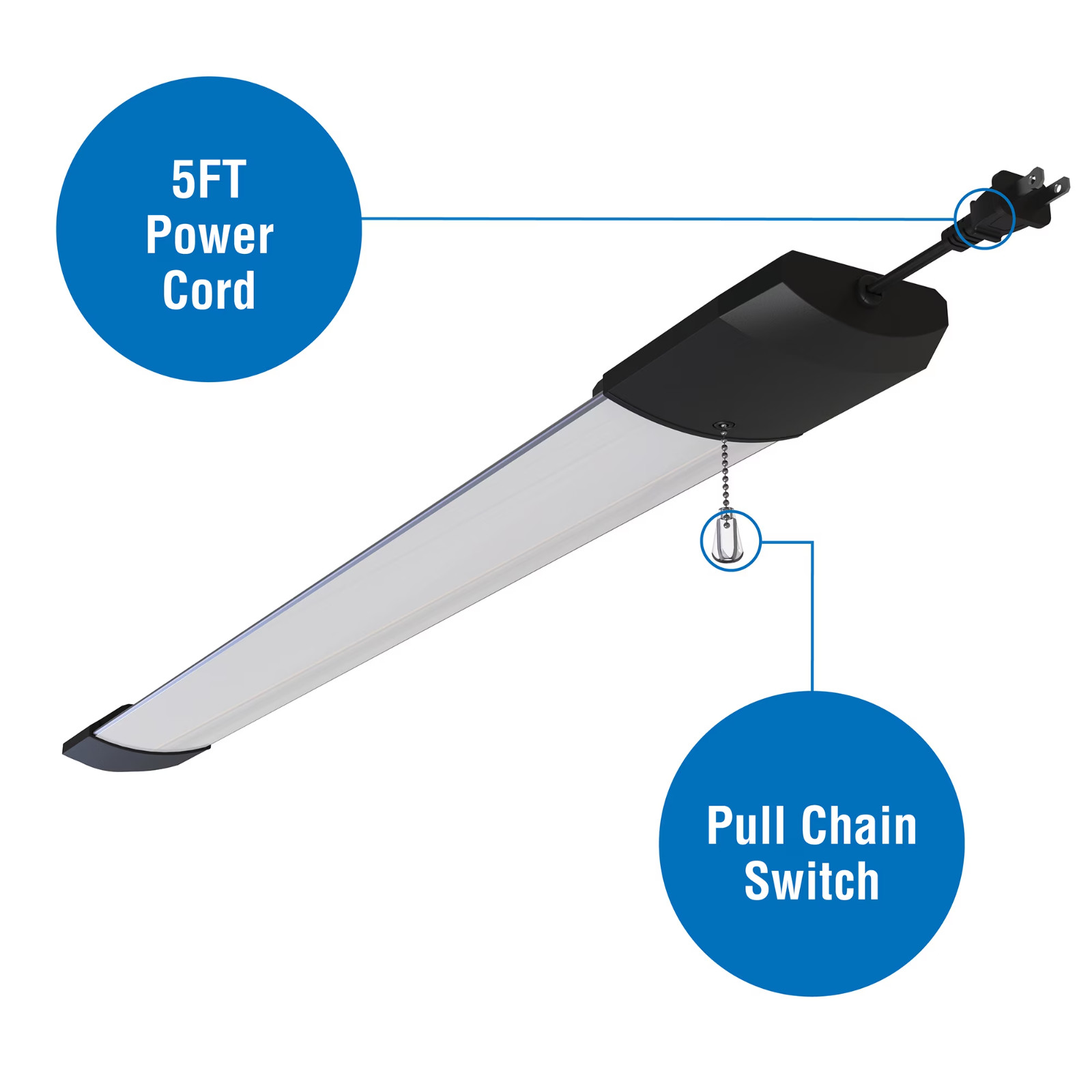 (2 pack) Hyper Tough 5500 Lumen 4ft Linkable LED Shop Light