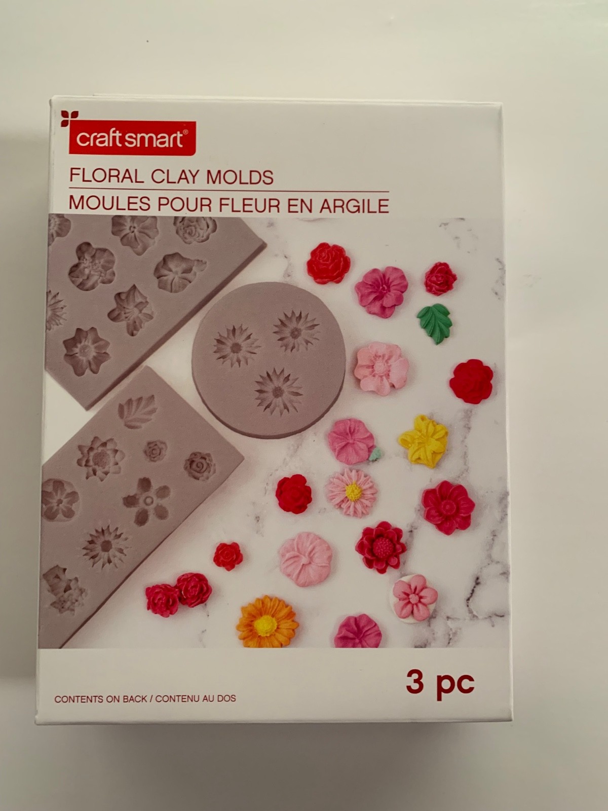 NEW! Craft Smart Floral Clay Molds Set of 3 Small Flowers and Leaves for Clay