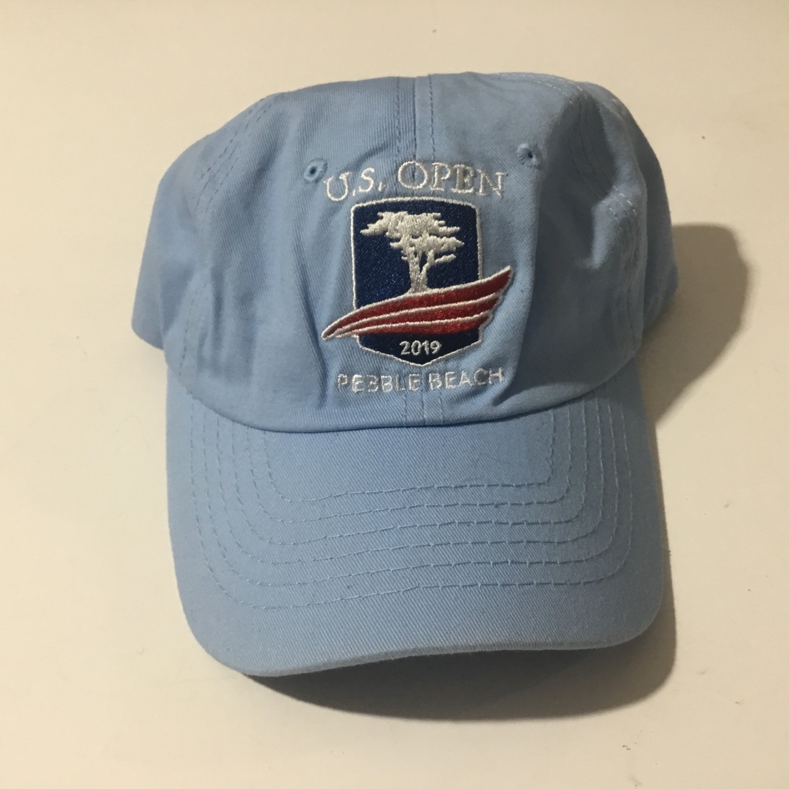 2019 US Open Pebble Beach Golf Hat Cap USGA Member Light Blue Strapback