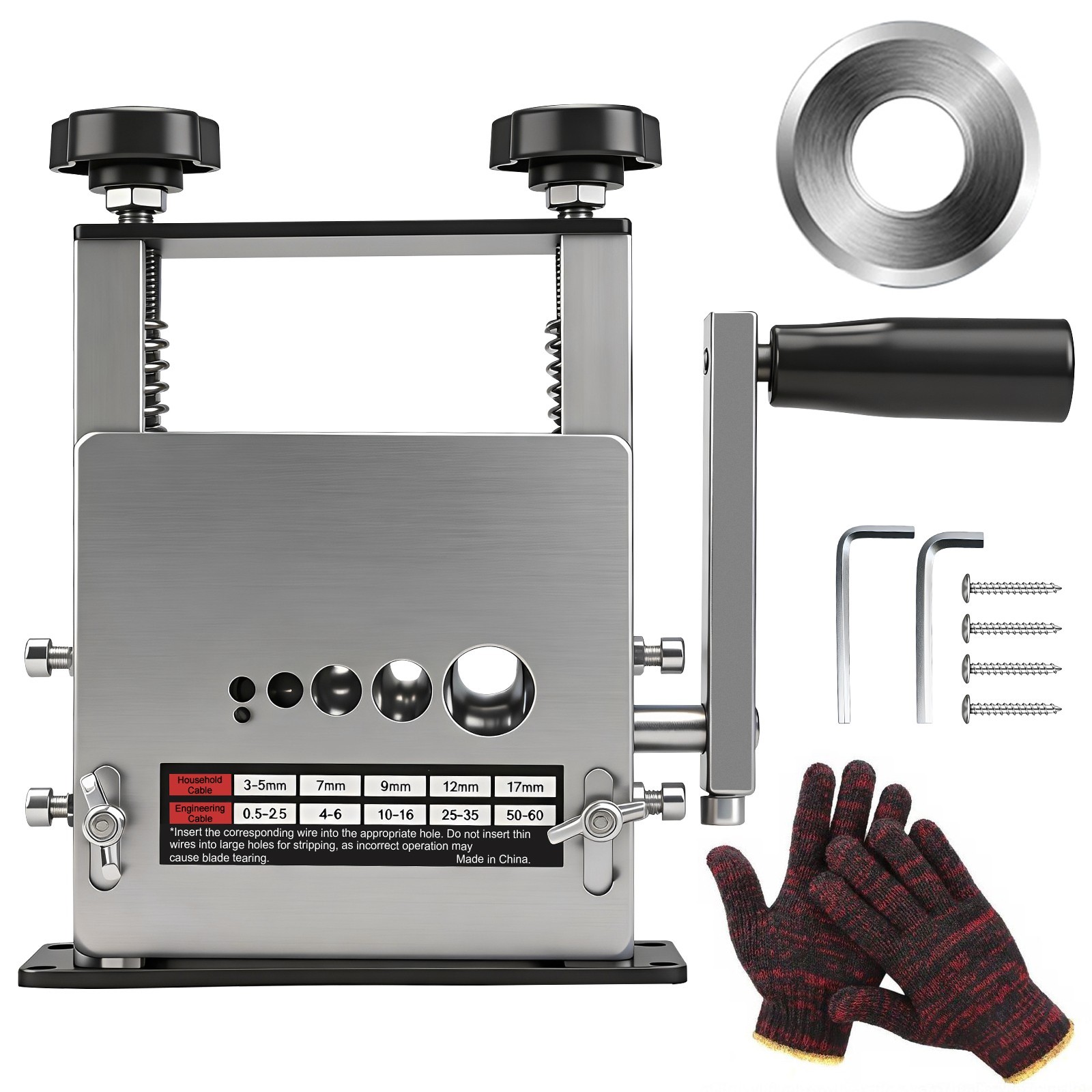 6 Hole Manual Wire Stripping Machine 3-17mm Drill Powered Scrap Wire Stripper