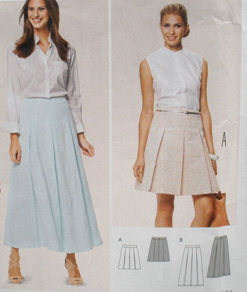 Burda Pattern 6803 Misses Pleated Skirts , 2 Lengths  Sz 10-20 Uncut