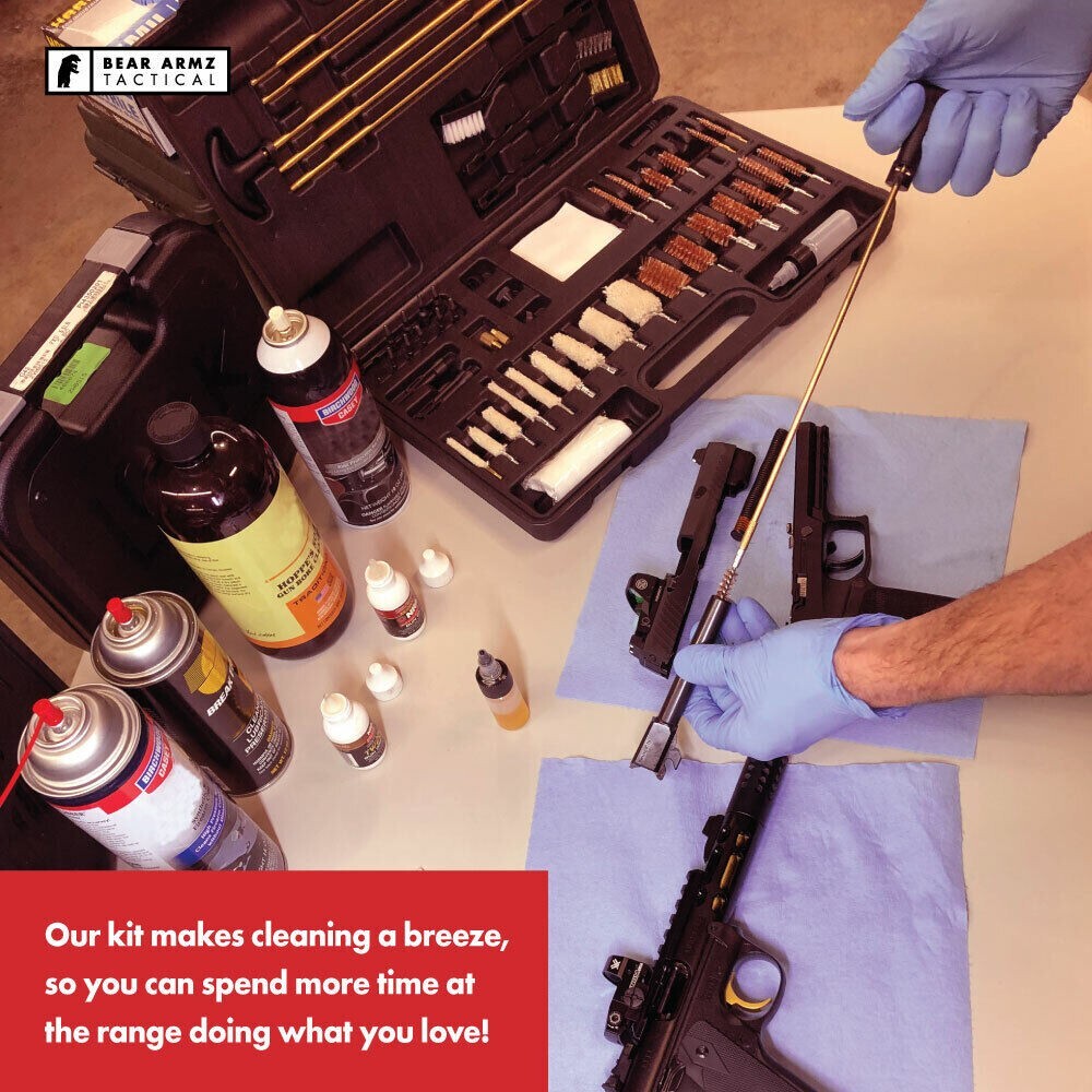 Gun Cleaning Kit for Rifle Pistol Shotgun Muzzleloader for any Caliber Universal