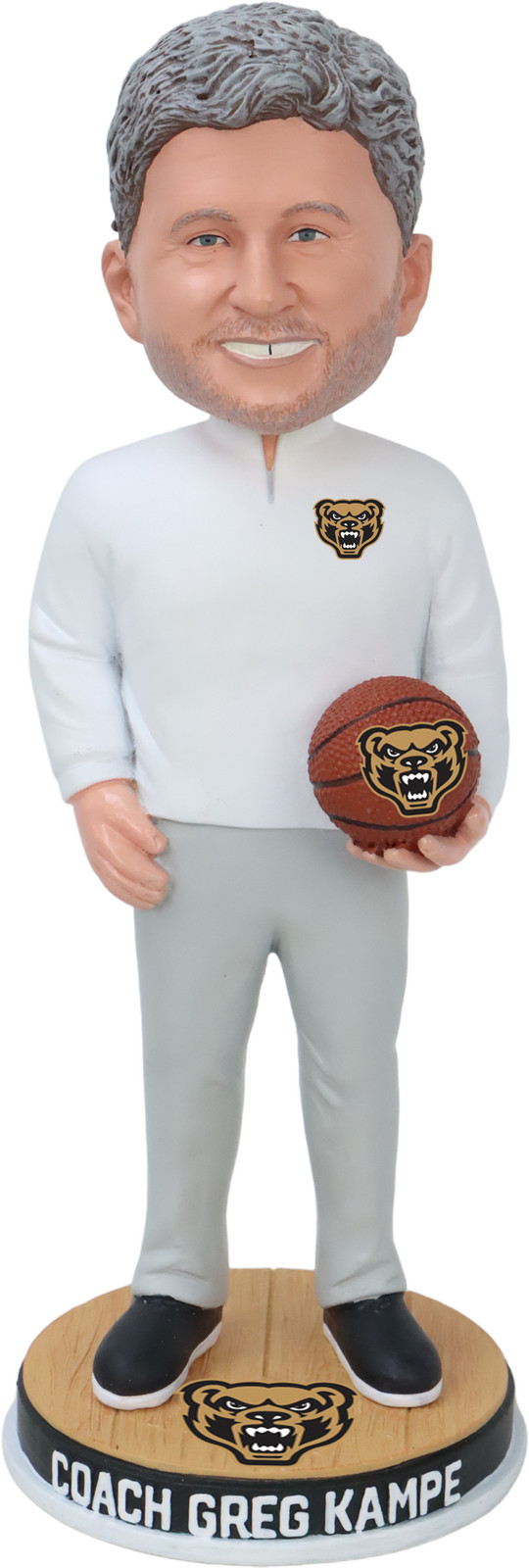 Greg Kampe Oakland Golden Grizzlies White Shirt Bobblehead NCAA College