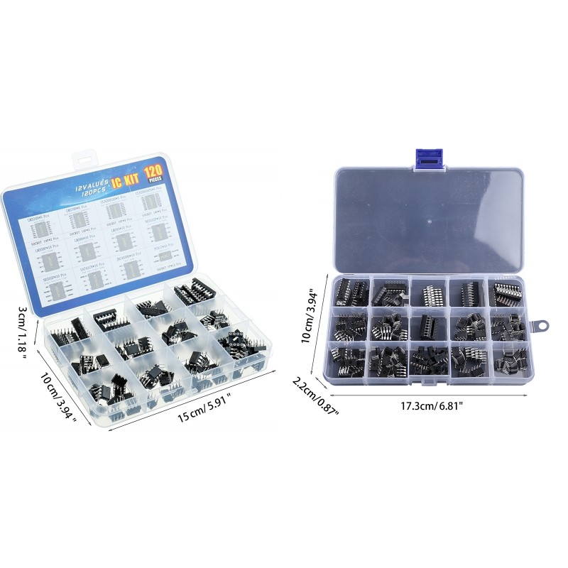 IC Chips Assortment Kit Single Precision Timer Osciallators 120PCS LM393 LM324