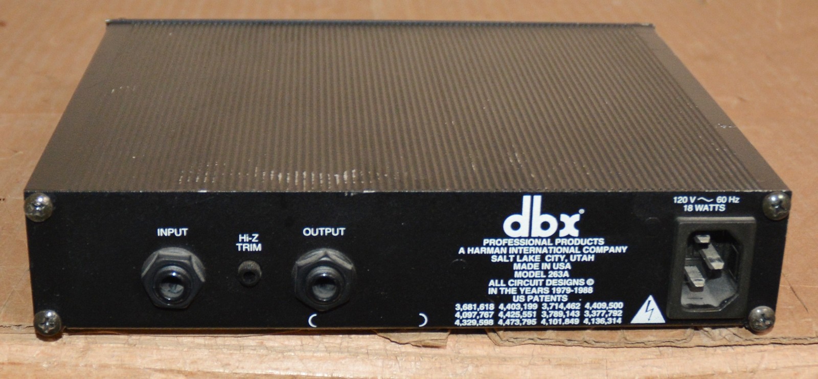 DBX 263A De-Esser Deesser De-S Studio Dynamic Audio Signal Processor 263