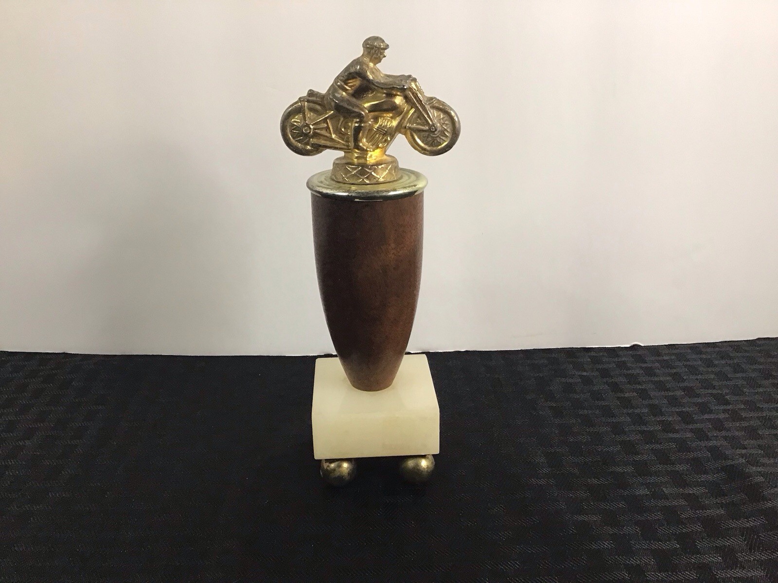 Vintage motorcycle racing trophy
