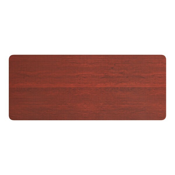 30" x 72" Rectangular Restaurant Table Top with Red Mahogany Laminate Top Finish