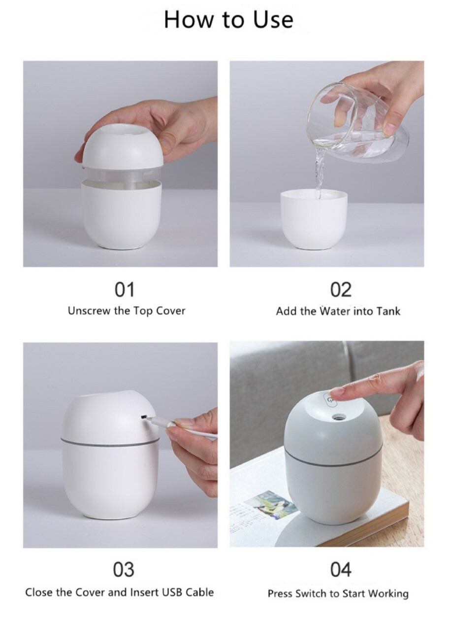 Oil diffuser 220ML Portable USB LED Mini Humidifier Mist Purifier for Car Home