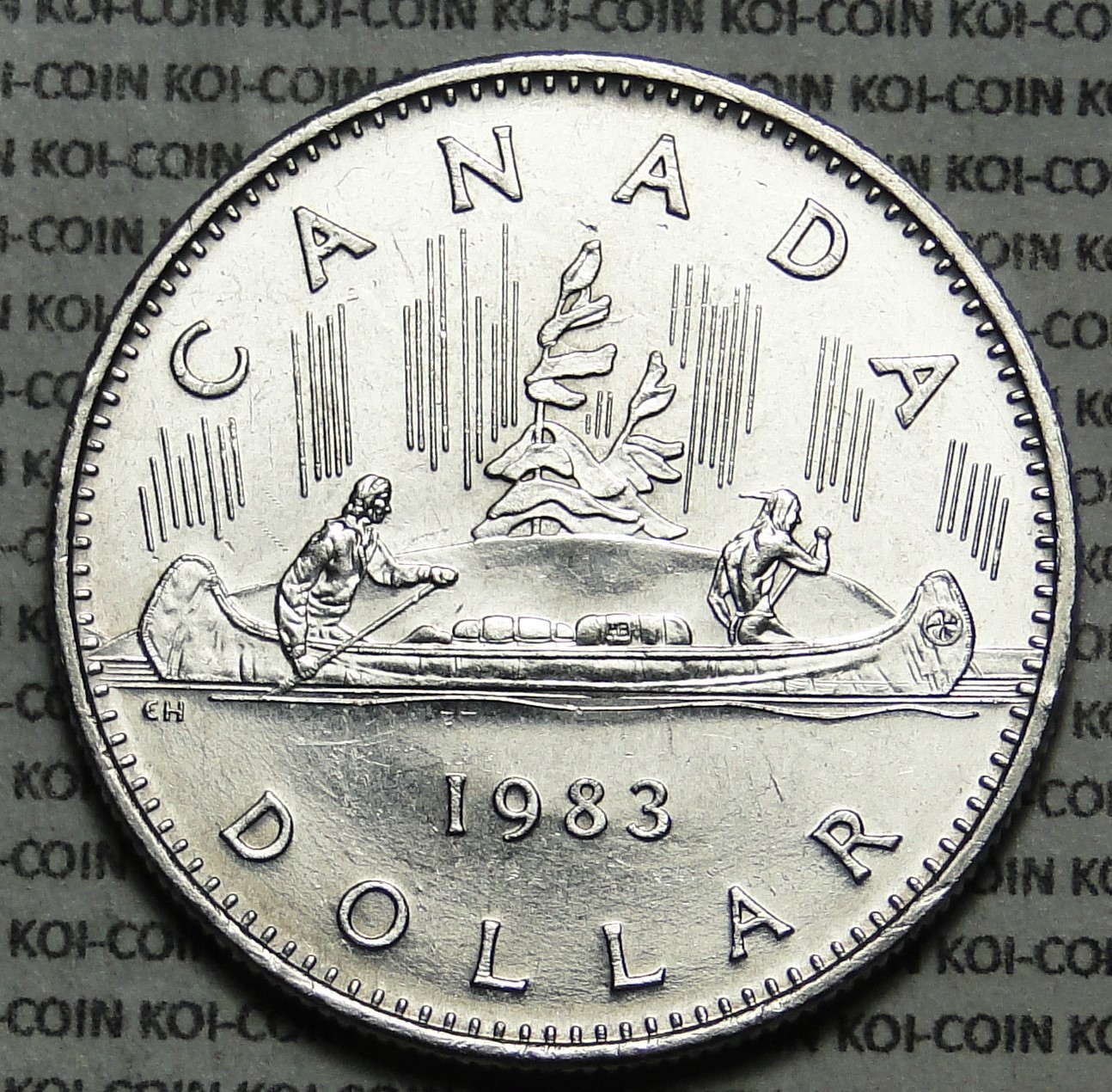 Canada 1983 large dollar $1 Voyageur nickel lightly circulated