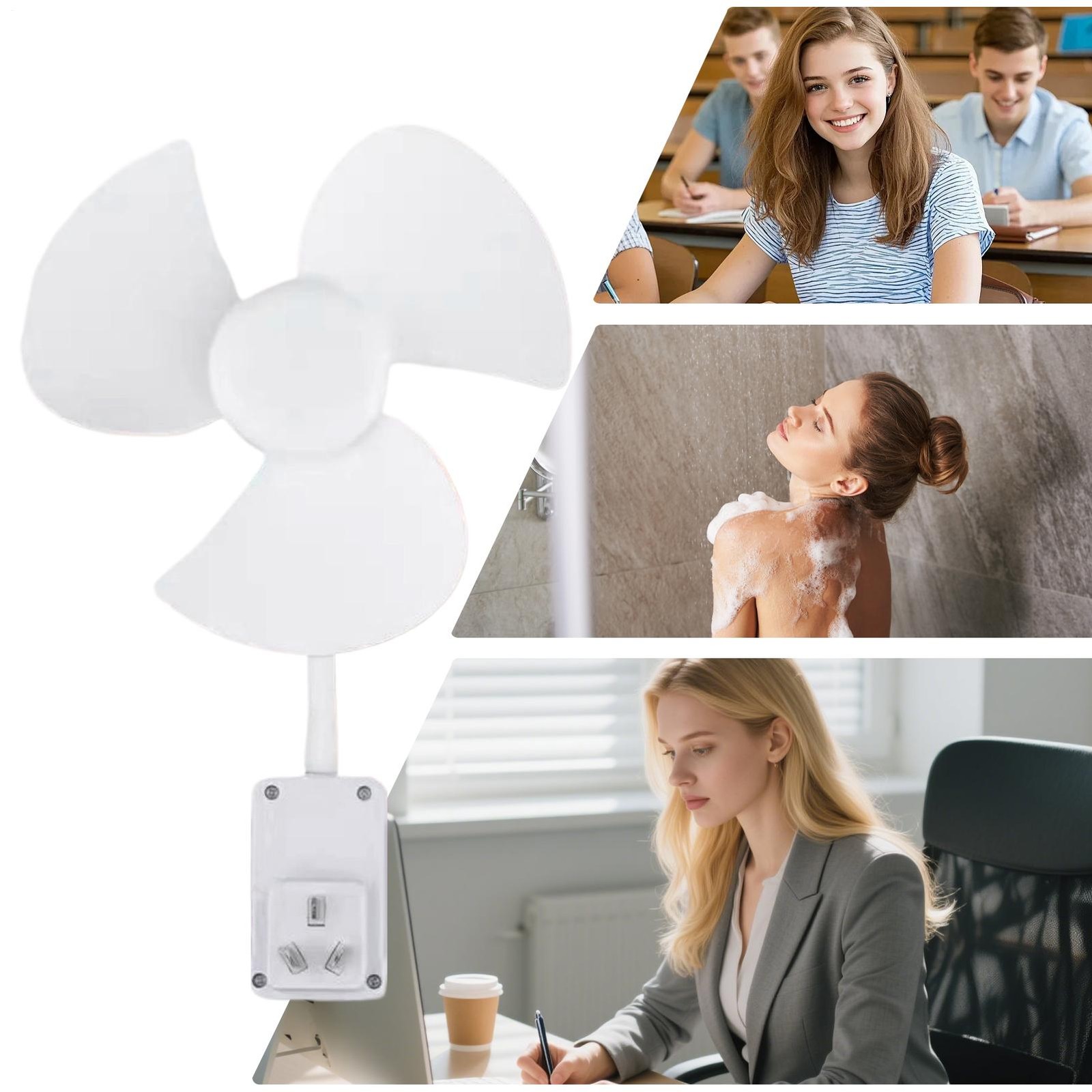 Socket Fan Kit with Plug Adapter – Mini Quiet Electric Fan