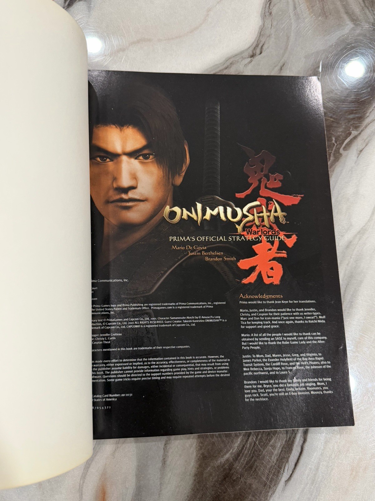 Onimusha: Warlords Official Strategy Guide Ps1 Capcom Secrets Section!