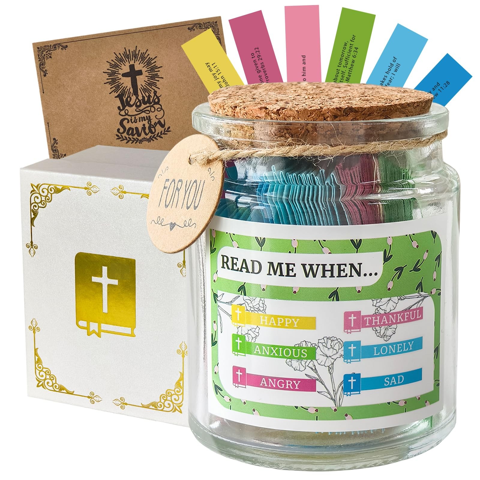 Read Me When Bible Verses Jar For Daily Encouragement, Christian Gifts Clear