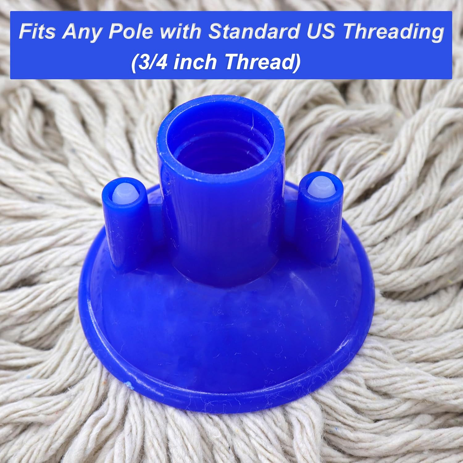 Cotton String Screw on Mop Replacement Head Compatible with All White
