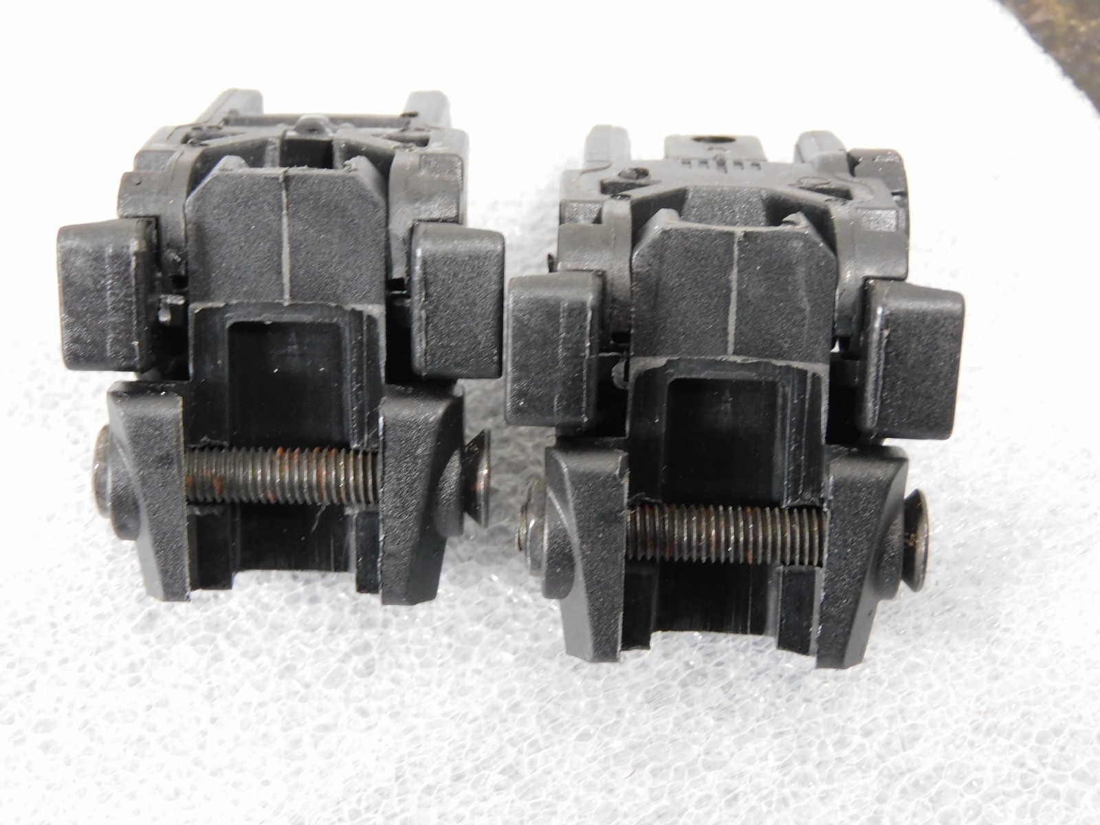 Black Polymer Folding Front and Rear Sight Flip Up Backup Sights Picatinny