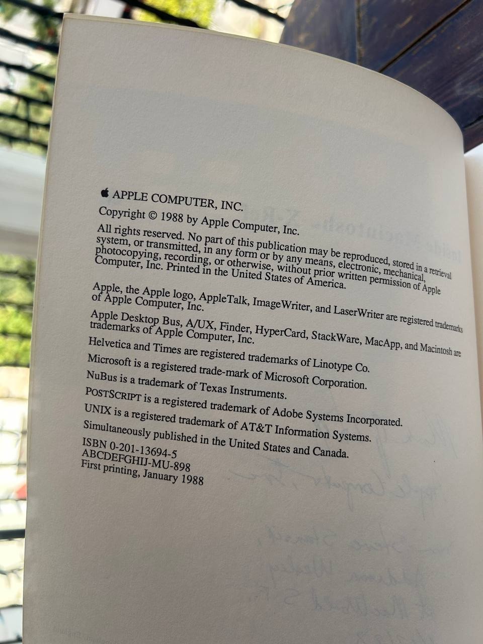 Inside Macintosh X-Ref 1988 Vintage Apple Programming Book Signed As-Is