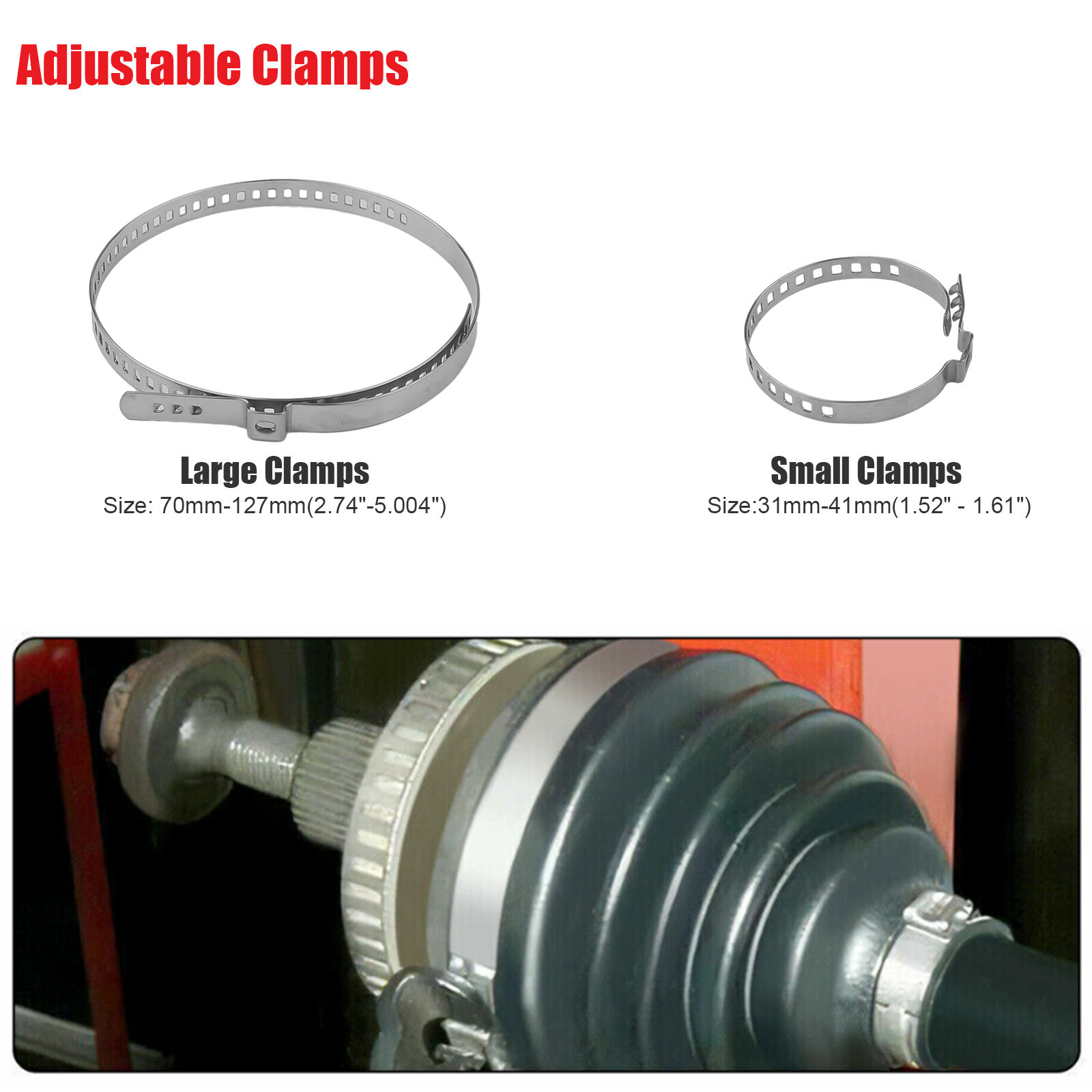 24 Pcs Universal Adjustable Axle CV Joint Boot Crimp Clamps W/ Clamp Pliers Tool