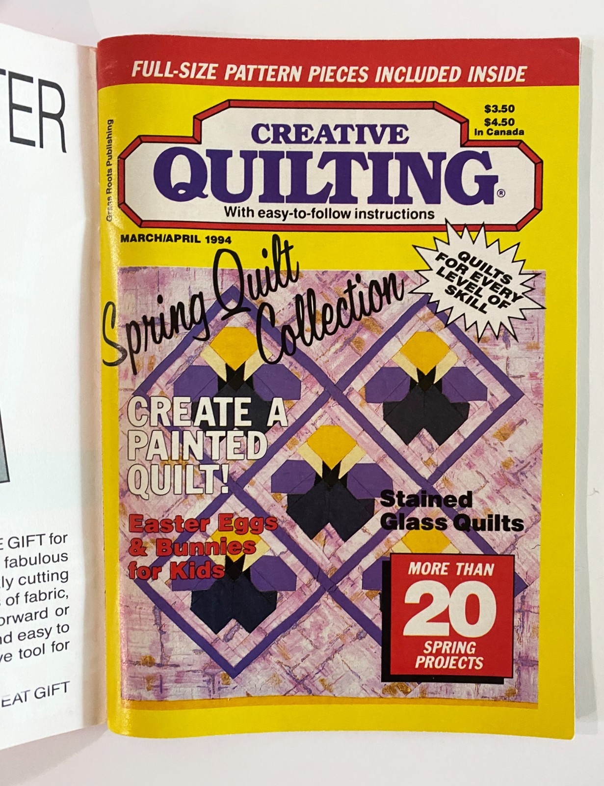 Creative Quilting Magazine March/April 1994 includes 19 projects UNCUT, UNMARKED