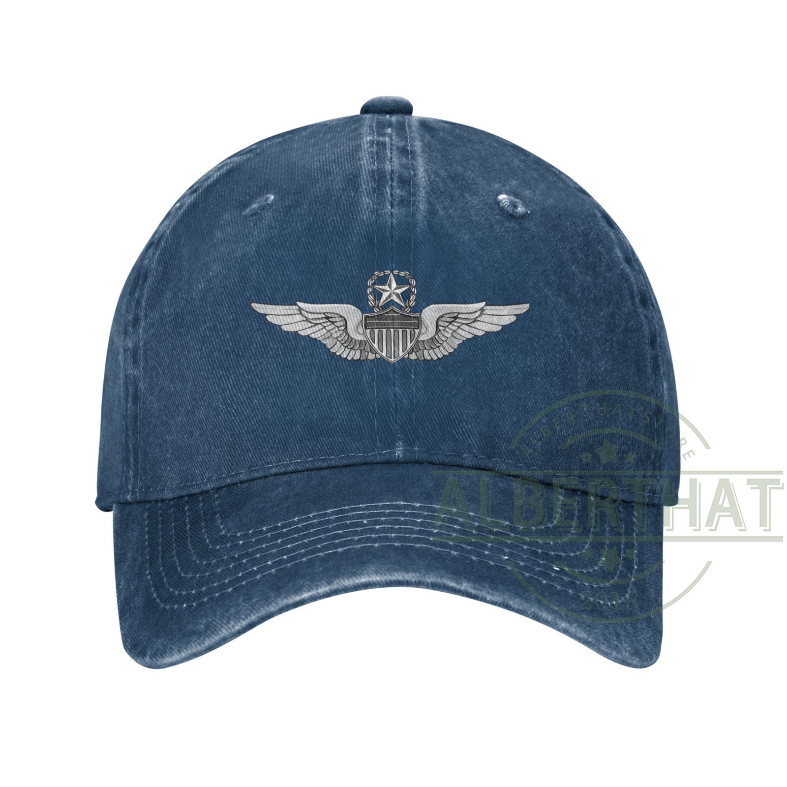 Army Master Aviator Wings Unisex Denim Hat Adjustable Baseball Cap