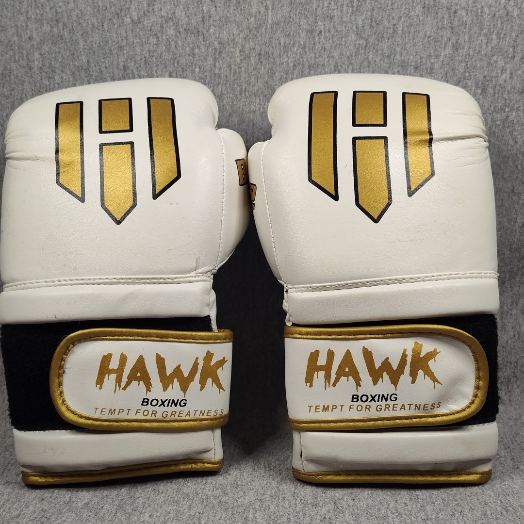 Hawk Boxing Gloves for Men & Women Training Pro Punching Heavy Bag oz White Look