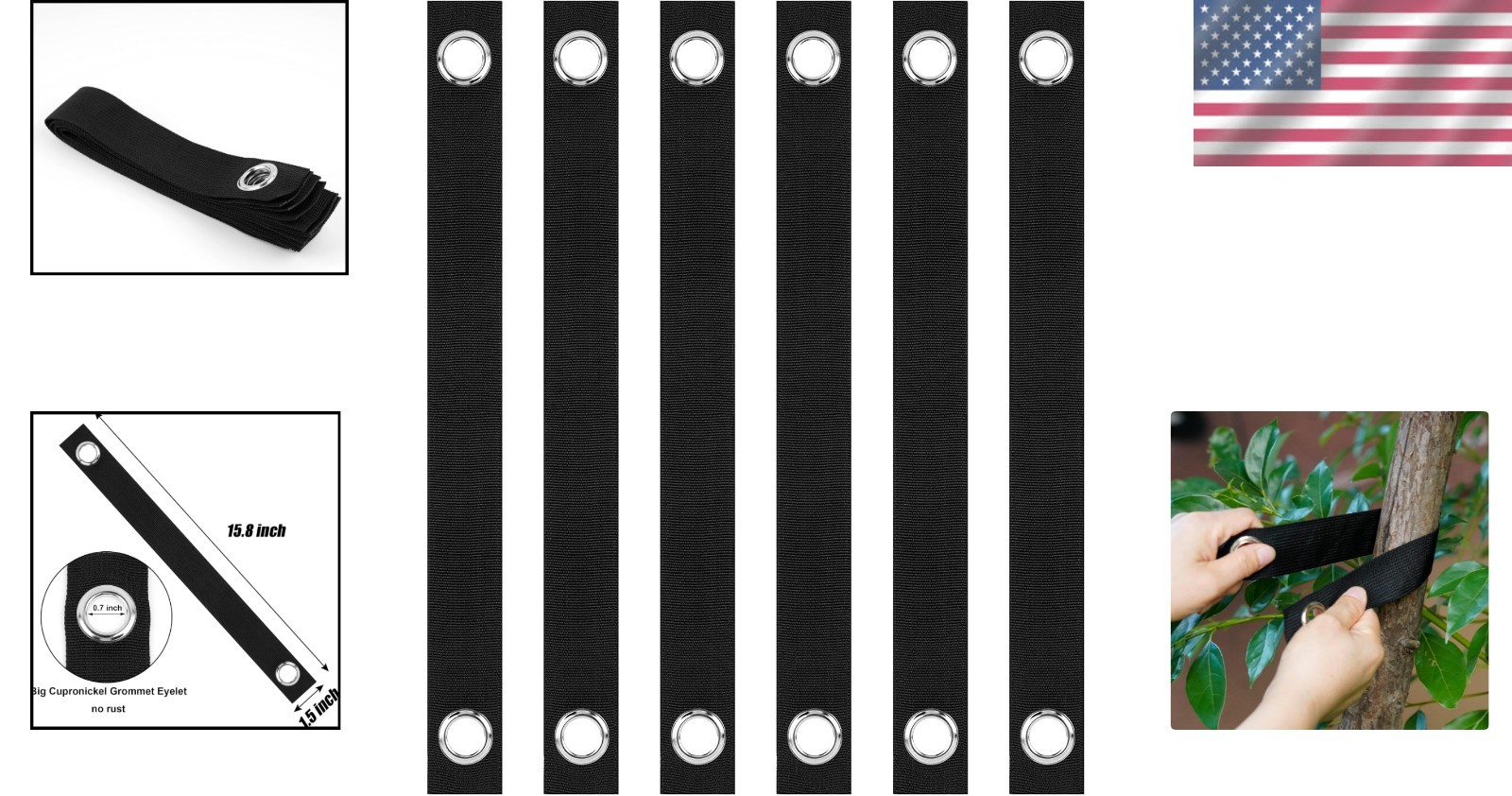 16-Inch Nylon Tree Straps - Weather-Resistant Stake Support for Young Saplings