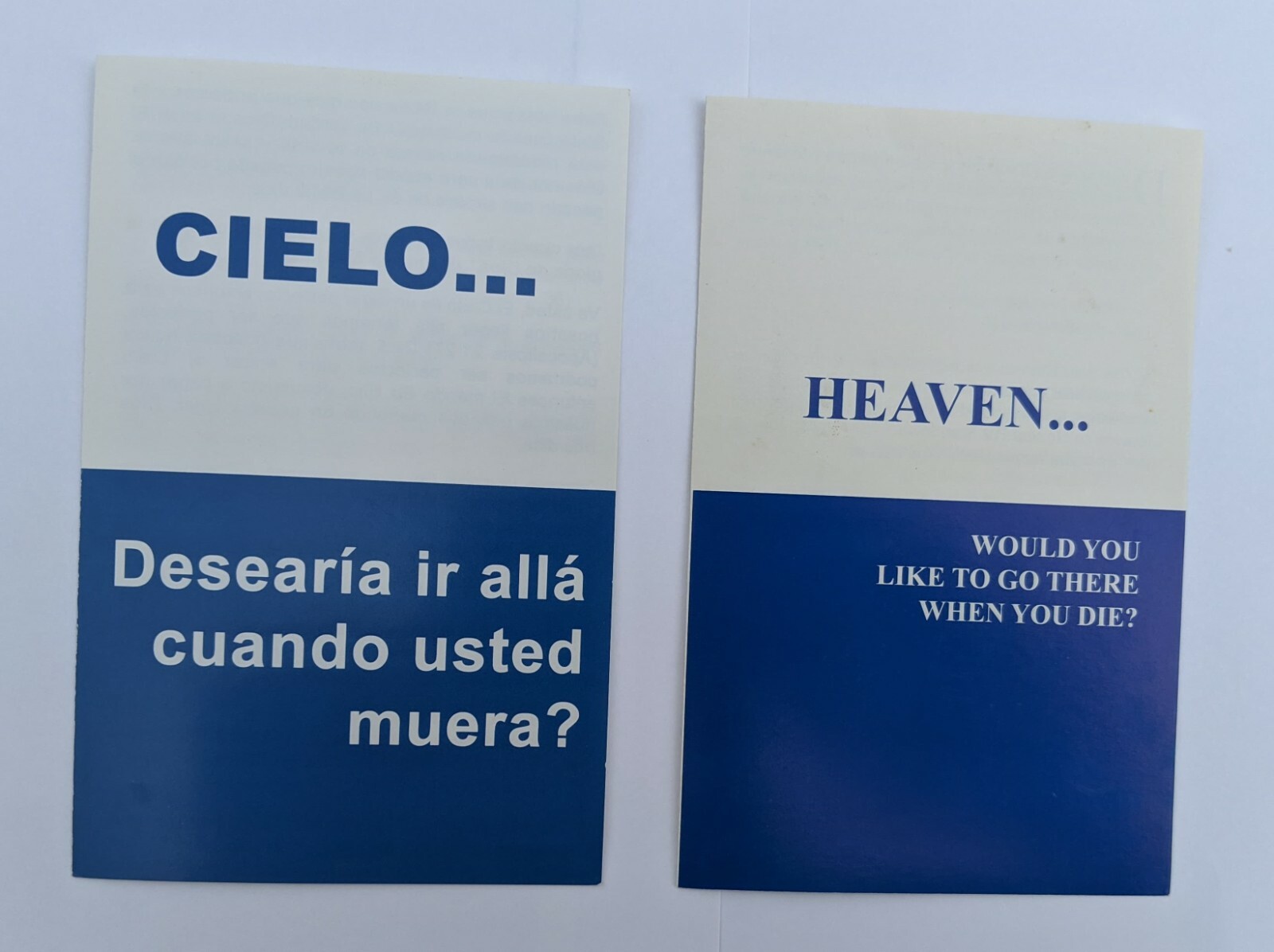 100 Spanish English Heaven Gospel Tracts! At Cost! FREE SHIPPING! Faith In God