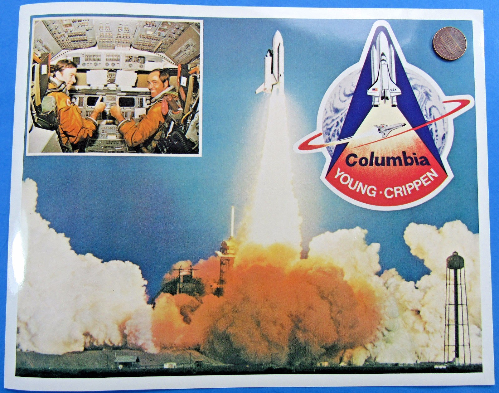 Litho Photo PRINT '81 vtg NASA STS-1 Space Shuttle COLUMBIA 10.5 x 8" photo