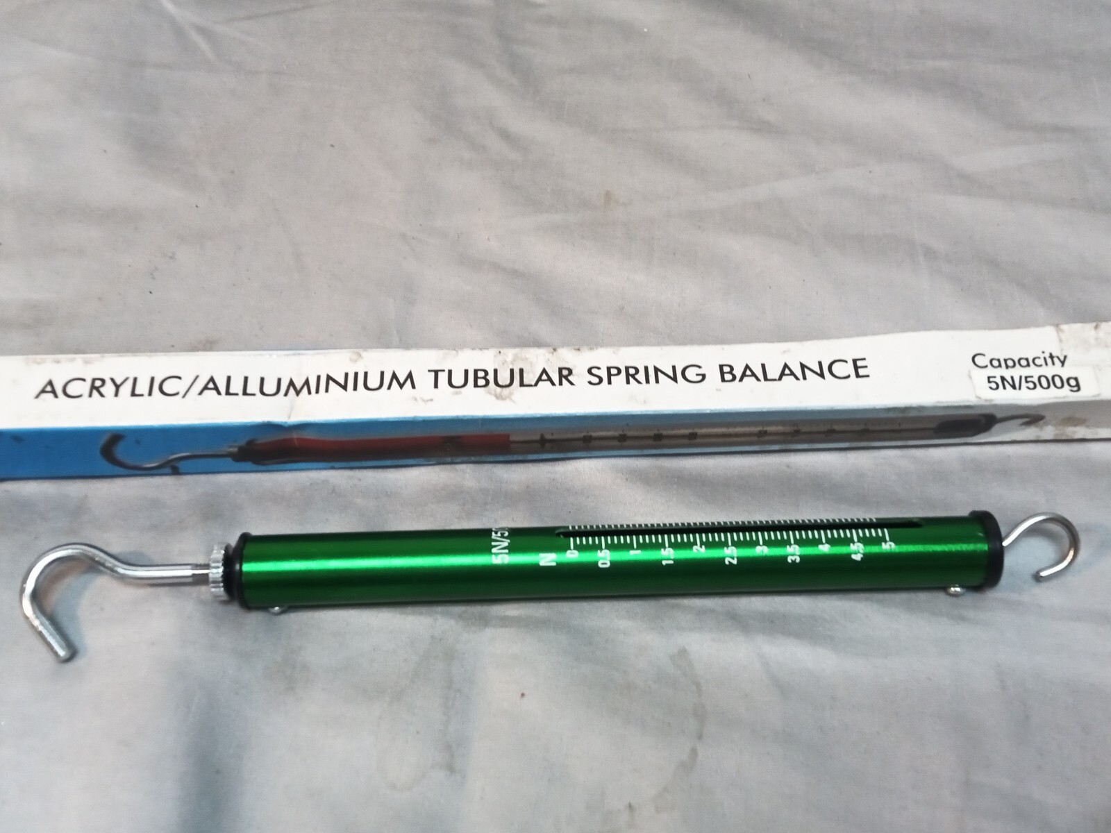 Green Acrylic/Aluminum Tubular Spring Balance Capacity 5N/500g