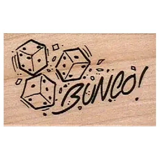 Bunco 1 3/4 x 2 1/2" Rubber Stamp, Word Stamp, Phrase Stamp