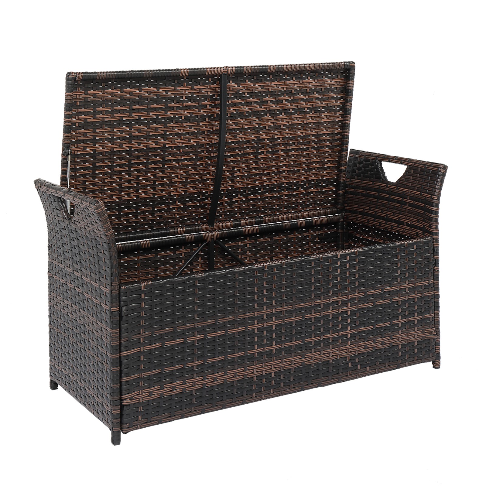 106*52*46cm Iron Frame Can Accommodate Brown Gradient Footstool Rattan Locker