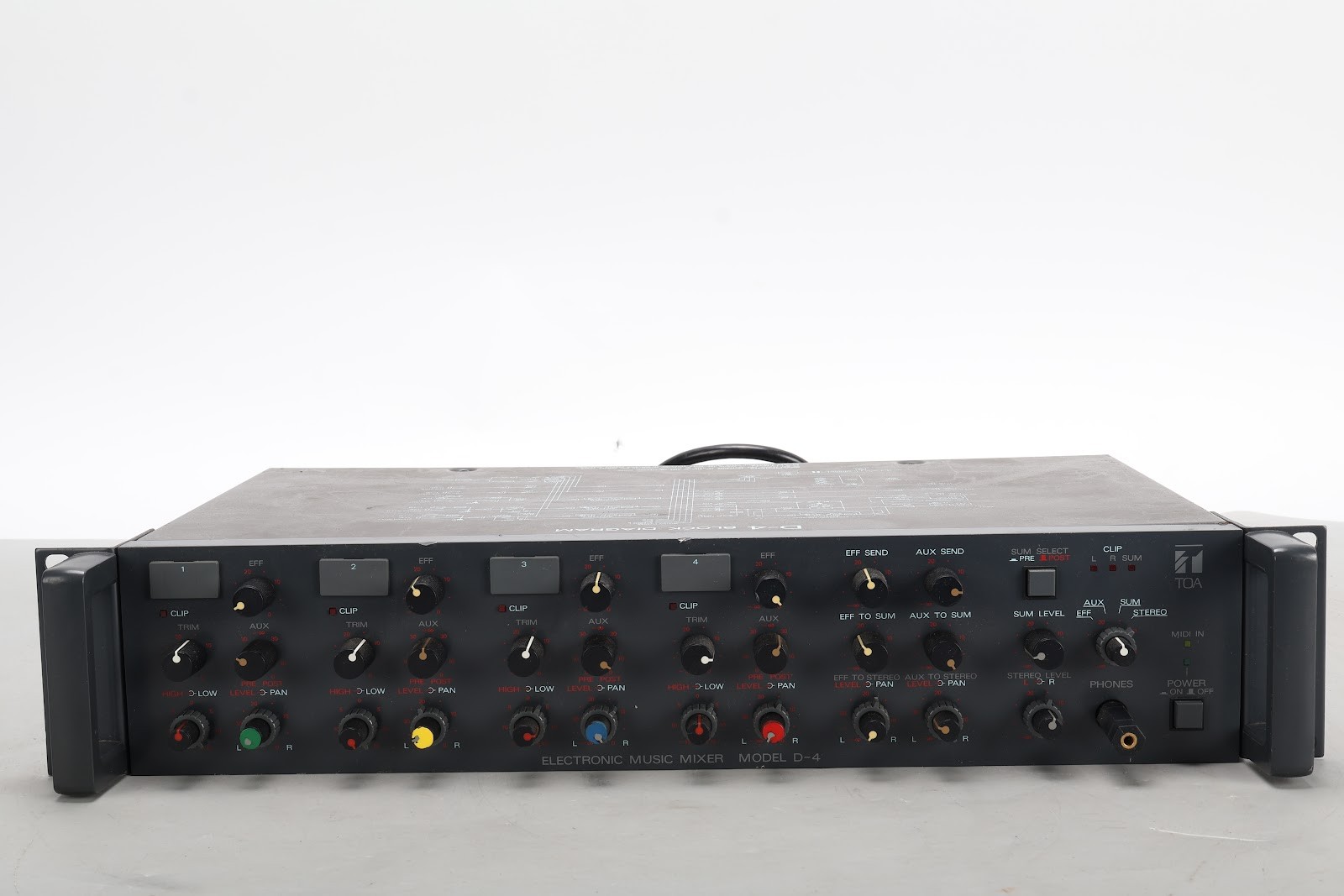 TOA D-4 4-Channel Electronic Music Mixer Preamplifier Equalizer