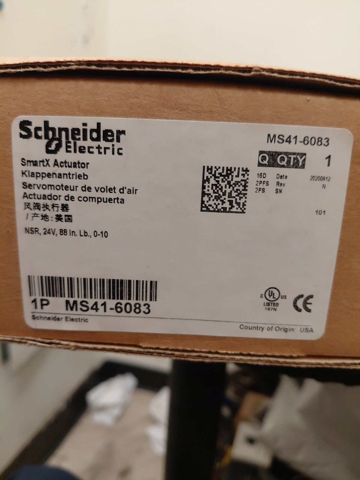 Schneider ElectricMS41-6083, SmartX Actuator, NSR, 24V, 88 In. LB