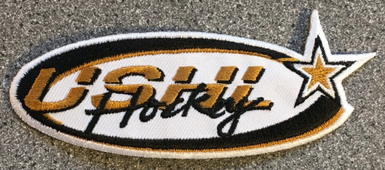 1999-2000 USHL UNITED STATES HOCKEY LEAGUE MINORS VINTAGE 4.5" BLACK GOLD PATCH