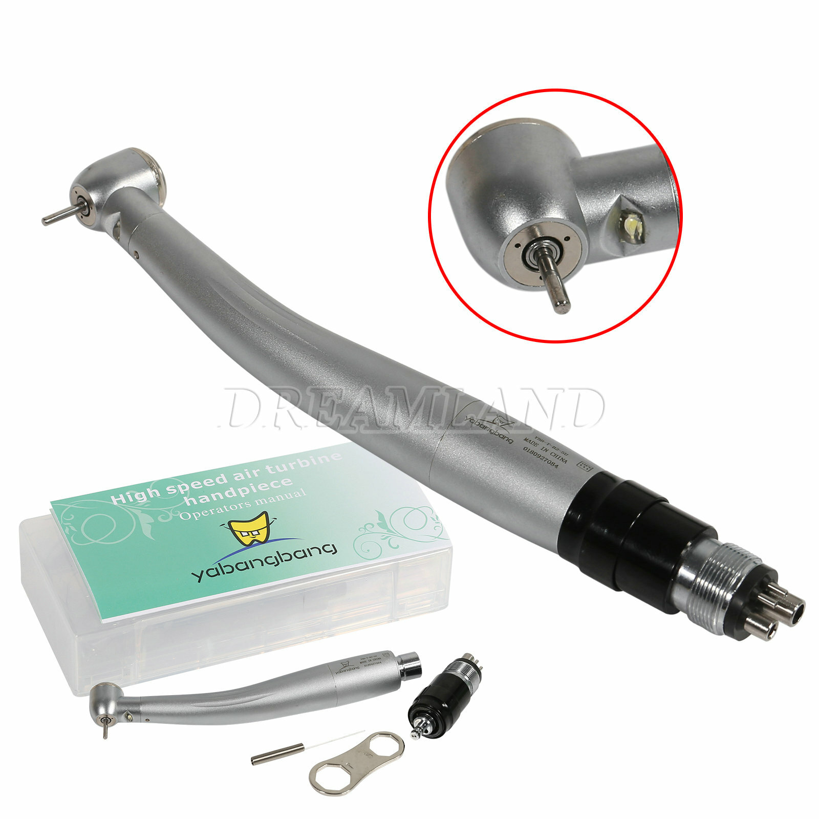 Dental E-generator LED High Speed Handpiece Steel & quick Coupler 4 Hole
