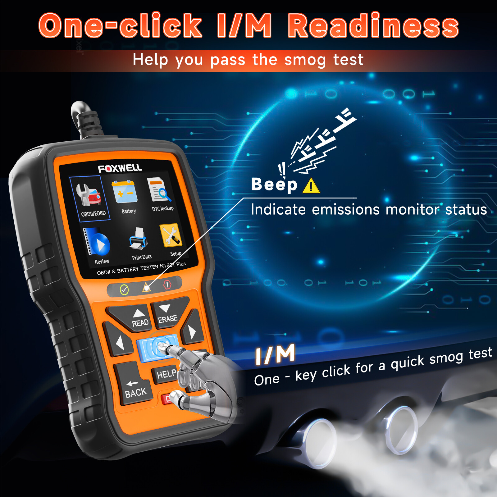 OBD2 Automotive Scanner Battery Tester Full Engine Code Reader Diagnostic Tool