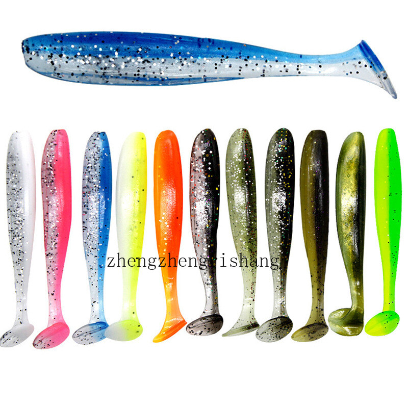30pcs Soft Plastic Fishing Lures Lot Paddle Tail Bass Trout Baits Swimbaits