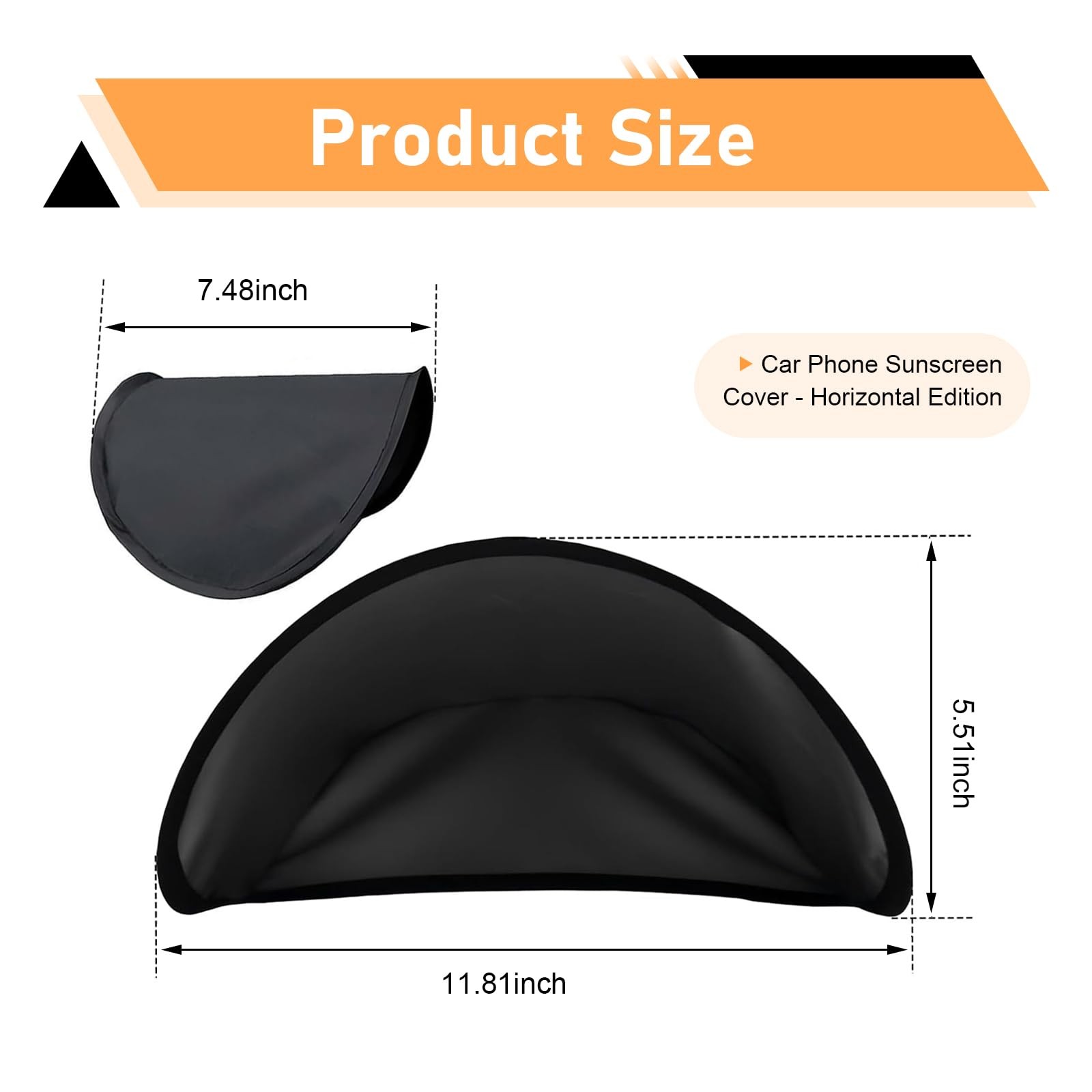 Teybouk Car Phone Sun Shade, Blocking Anti-glare Navigation Shield, Black