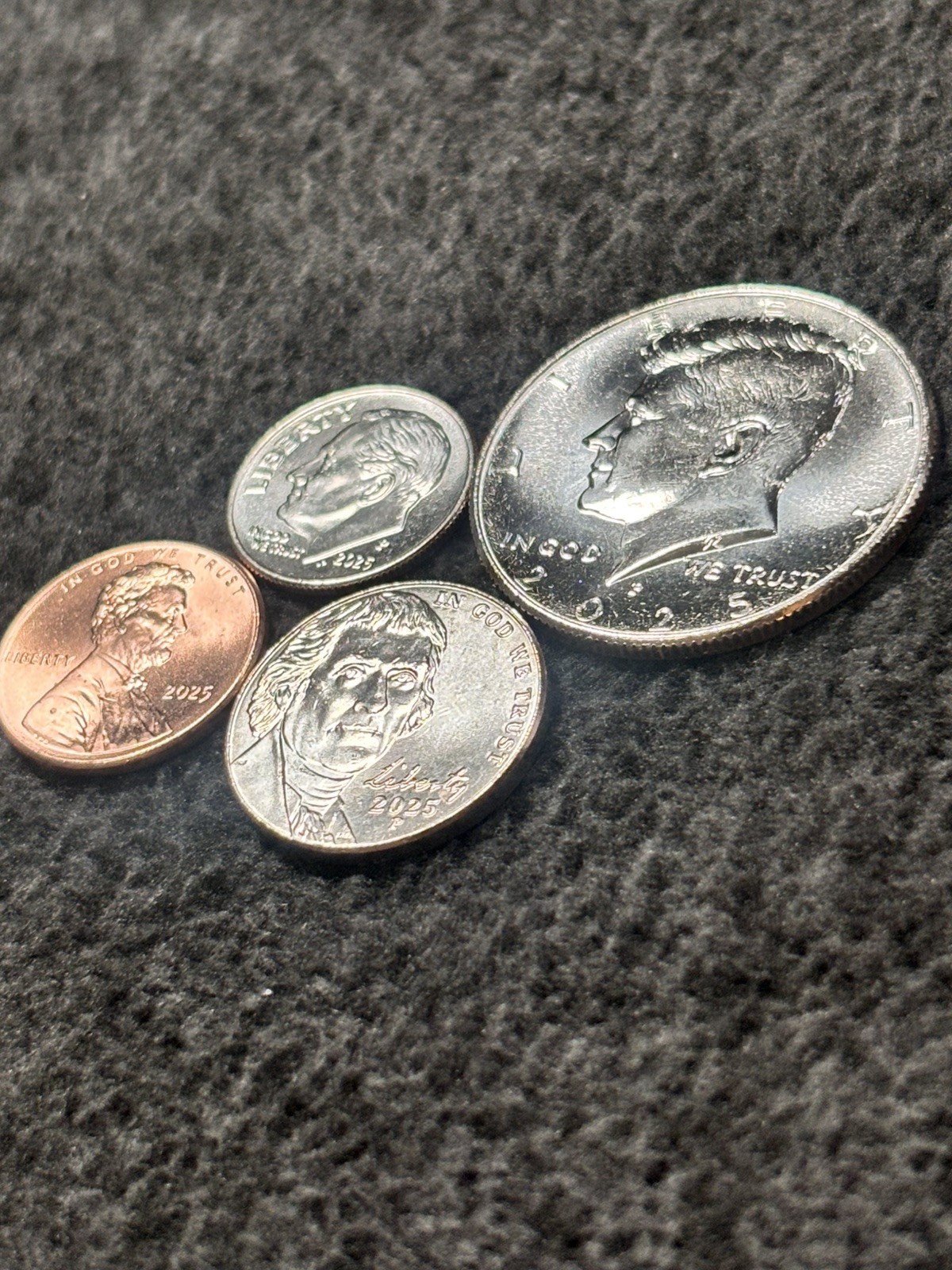 2025 P Cent Nickel  Dime Half Dollar 4 coin Uncirculated set