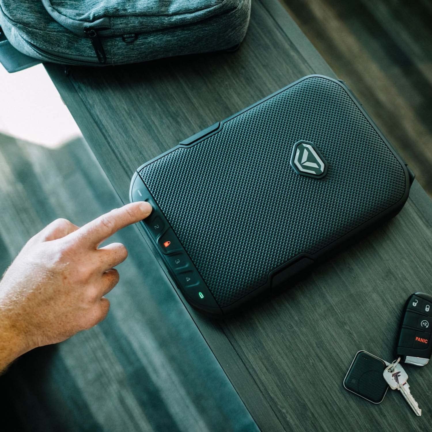 Lightweight Rugged Lockbox - TSA Compliant Touch Activated Safe