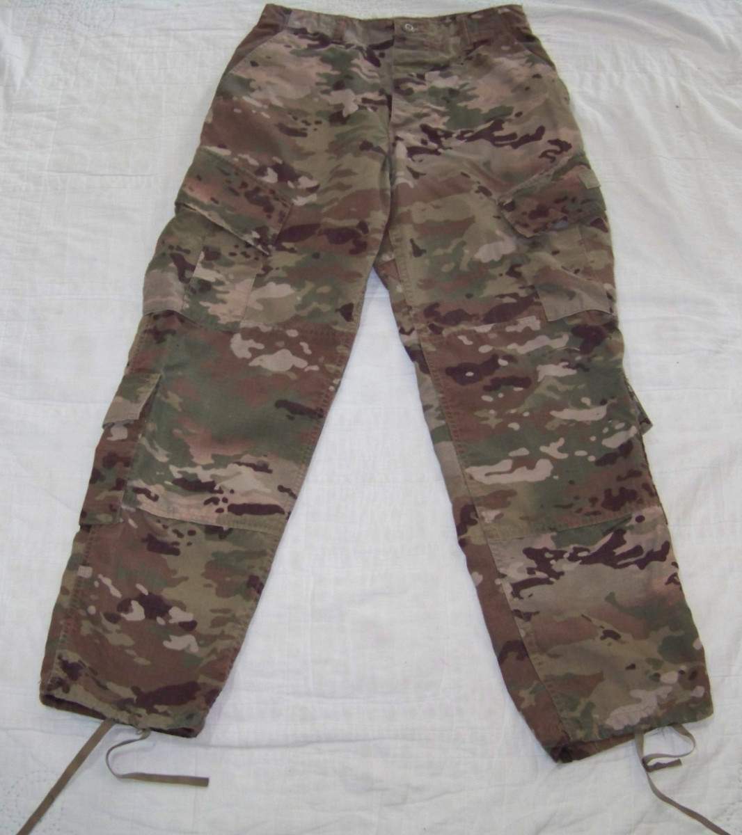 Military Camo Cargo Combat FR Pants - Button Fly - Small / Short - 30 x 30