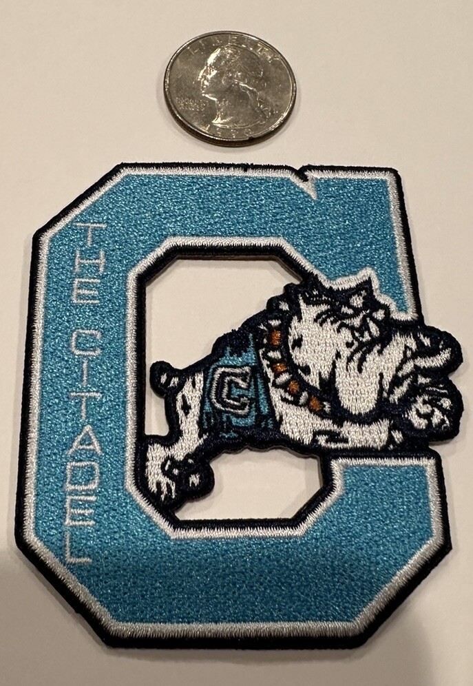The Citadel Bulldogs Vintage Embroidered Iron-On Patch Approx 3”x 2 3/4”