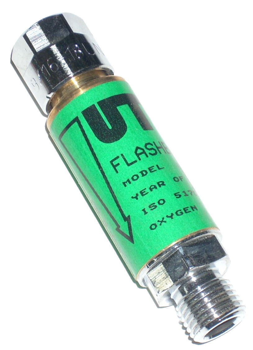 UTP Oxygen Regulator Flashback Arrestor 9/16-16 Thread B-Size 3 3/8" L 0701-0309