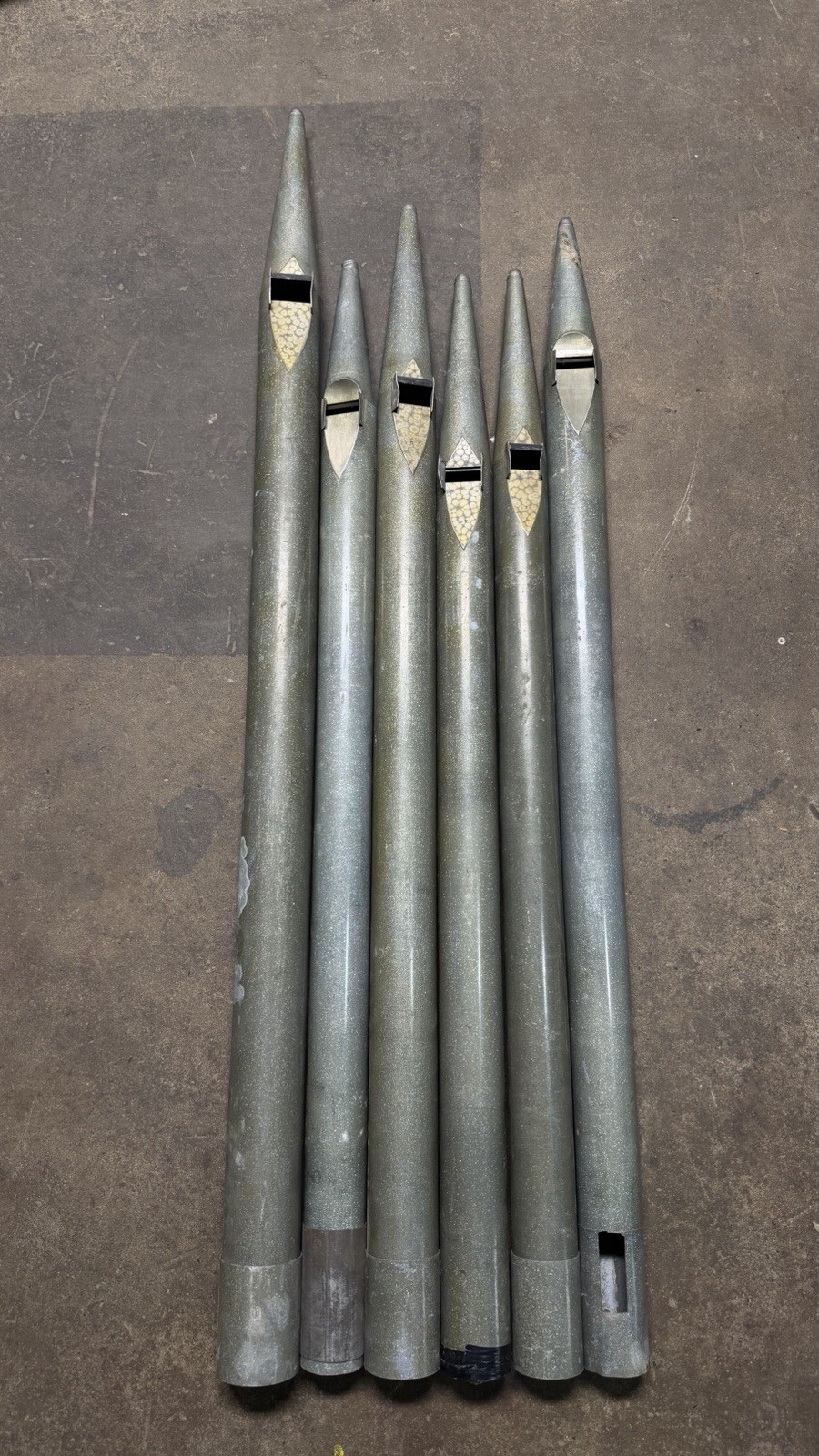 🎼 6 Vintage Metal Pipe Organ Pipes Tin Lead Alloy Church Parts 56–48in *11